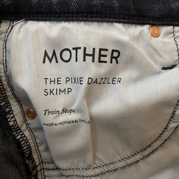 Mother The Pixie Dazzler Skimp Jeans Skinny Jeans Washed Black Train Stops Sz 26 - Picture 5 of 14